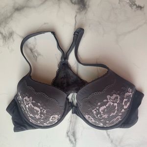 Victoria’s Secret Racer Back Front Closure Bra Gray and Pink 36C